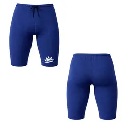 AQUA&MODA - SHORT DE NATACIÓN LICRA AZUL MARINO PROTECCIÓN UV AQUAMODA SNLAQAMSOLBR SOL LOGO BLANCO REFLEC