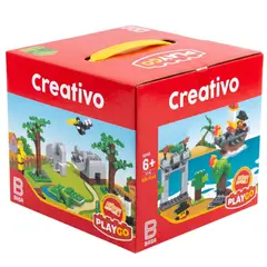 BASA - PLAYGO 9710 Bloques de Construcción Original 625 Piezas Creativo Granja Jungla y Piratas