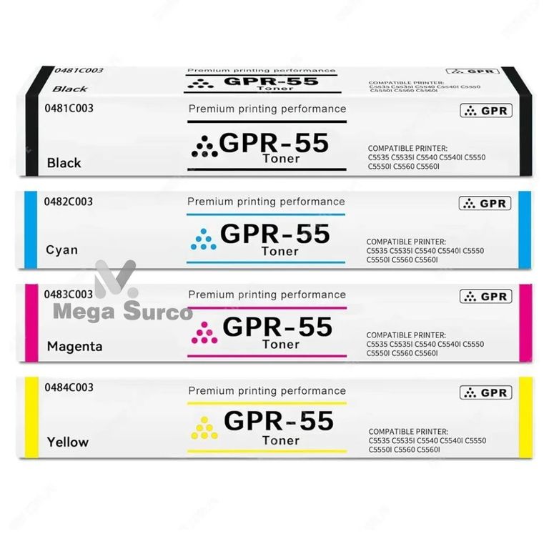KIT TONER COMPATIBLE CANON GPR-55 NEGRO Y COLORES