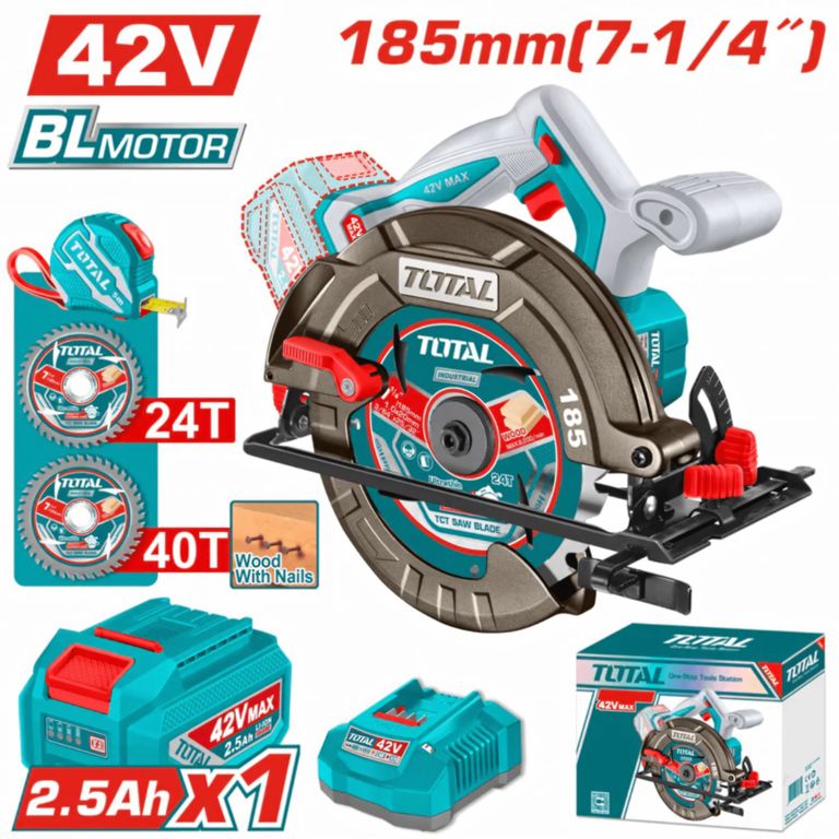 SIERRA CIRCULAR 7¼ 42V BL CON BATERÍA Y CARGADOR-TSLI4218511