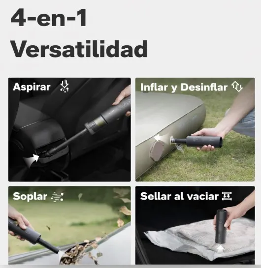 Aspiradora de Mano Inalámbrica HOTO, Compacta, Multifuncional y Potente