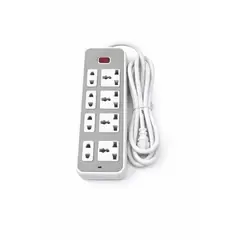 GENERICO - Enchufe Tomacorriente 8 Entradas Universal Cable Largo Interruptor Luminoso Alta Resistencia