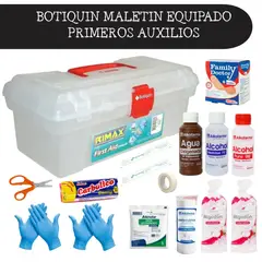 RIMAX - BOTIQUIN TRANSPARENTE PORTATIL PRIMEROS AUXILIOS TIPO MALETA
