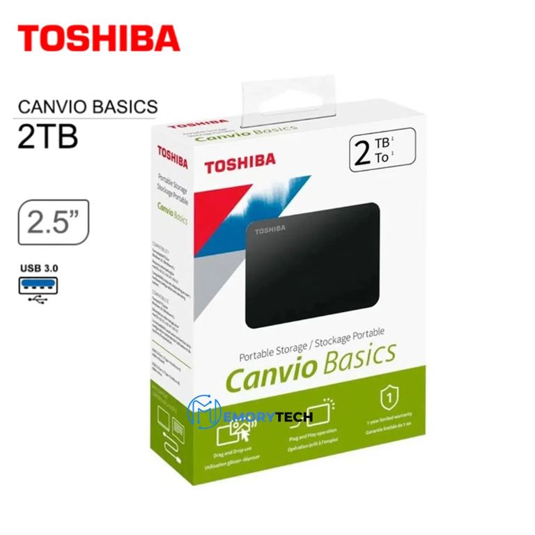 Disco Externo 2TB Canvio Basics USB 3.2 negro