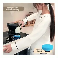 GENERICO - Cepillo de Limpieza Giratorio Multifuncional 9 en 1 Para Cocina Baño Sala Hogar Portátil