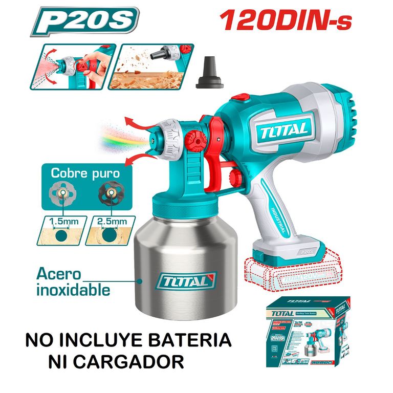 COMPRESORA PORTÁTIL 20V CON TANQUE METÁLICO INALÁMBRICA SOLO CABEZAL-TSGLI20041