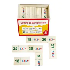 GENERICO - Dominó de Multiplicación Juego de Madera Didáctico