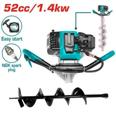 TOTAL TOOLS - BARRENO DE TIERRA AHOYADORA 52CC TOTAL 1.4KW INCLUYE BROCA TEA55221-1 - TEA55221-2