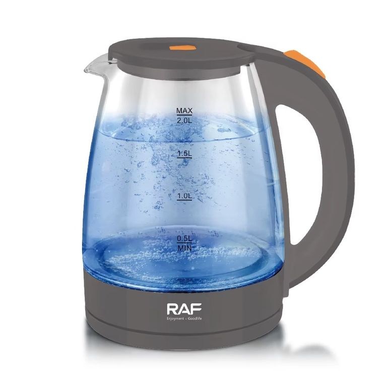 Hervidor Eléctrico RAF 2 Lts Vidrio 1500W R7201 Gris