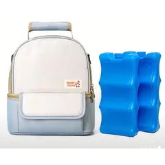 BABY - Cooler bag celeste pastel o bolso de lactancia con bloques refrigerantes