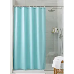 GENERICO - CORTINA DE BAÑO COLOR AZUL CELESTE 180X180