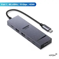 UGREEN - Revodok Pro 106 (CM818) HUB USB-C 6 en 1 de 10GBPS 4K a 60HZ HDMI