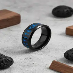 GENERICO - Anillo Nórdico Retro De Runas Vikingas