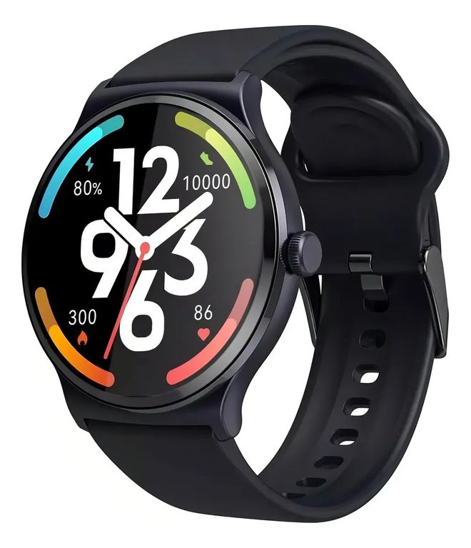Reloj inteligente Solar Lite, pantalla 1,38 Unisex, SpO2, monitor de salud, IP68- Negro
