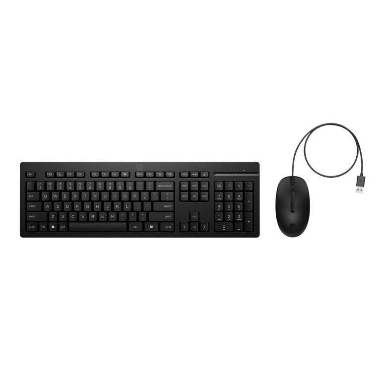 Teclado y Mouse 225 con Cable USB Combo Completo, Ergonómico y Resistente - AX2Y7AA