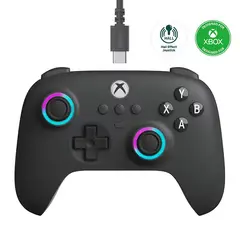 8BITDO - Controlador con cable para Xbox Series S X One Windows RGB Fire Ring Hall Effect Joysticks