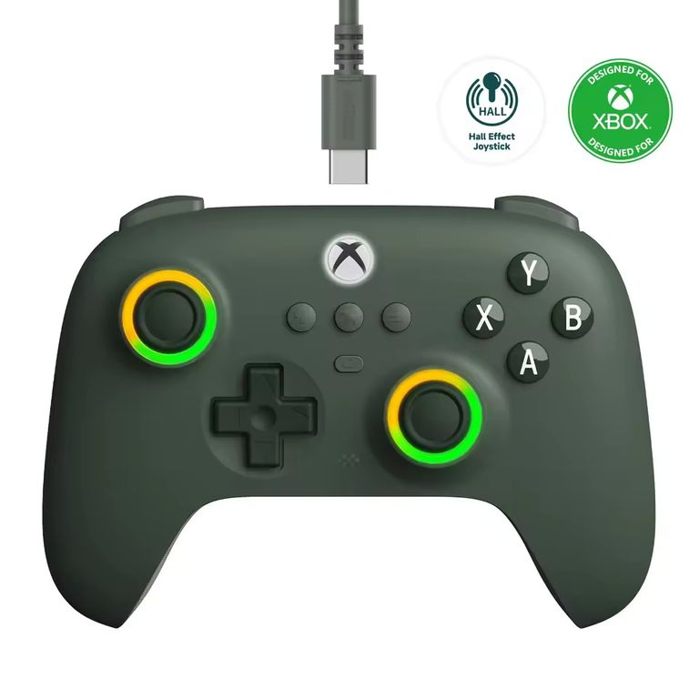 Controlador con cable para Xbox Series S X One Windows RGB Fire Ring Hall Effect Joysticks