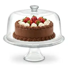 GENERICO - PORTA TORTA MULTIUSOS DE ACRILICO CON TAPA 29 CM