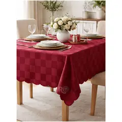 OEM - Mantel De Mesa Rojo 140 X 220 Cm Decorativo Para Comedor Y Reuniones