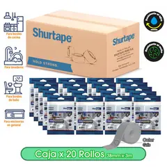 SHURTAPE - Cinta Impermeable Gris para baño y cocina 38mm x 3m - Caja x 20