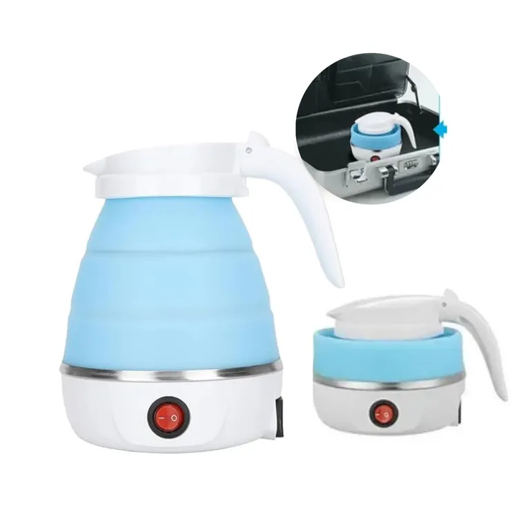 Hervidor Plegable Eléctrico de Silicona - Celeste 600ml