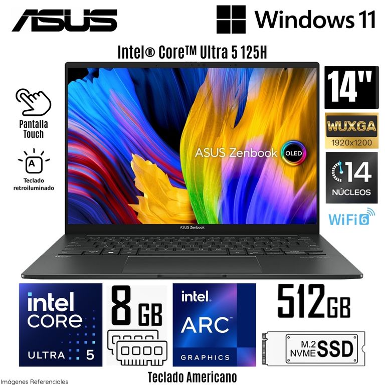 Laptop Vivobook Go 14″ Full HD IPS Q415MA Intel Core i5 8GB RAM 512GB SSD Gris Windows 11