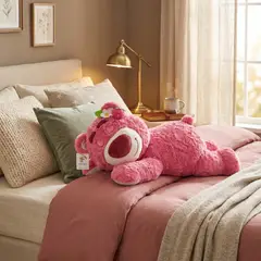 GENERICO - Peluche Oso Echado Rosado 70 cm