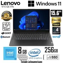 LENOVO - Laptop V15 G6 ITN Intel N100 8GB RAM 256GB SSD 15.6" FHD - 83M40016LD