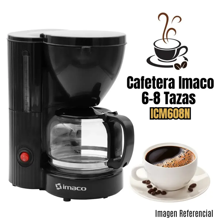 Cafetera Eléctrica ICM608N 6 a 8 tazas negro