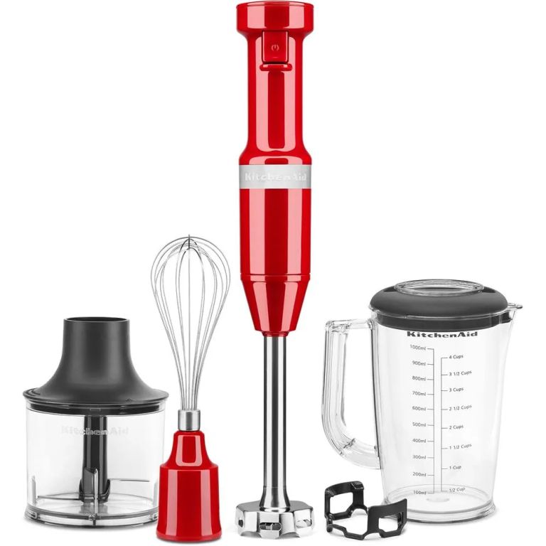 BATIDORA DE MANO KITCHENAID KHBV83ER CON CABLE Y ACCESORIOS - ROJO IMPERIO