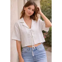 GENERICO - Blusa crop manga corta Amelie Karjam