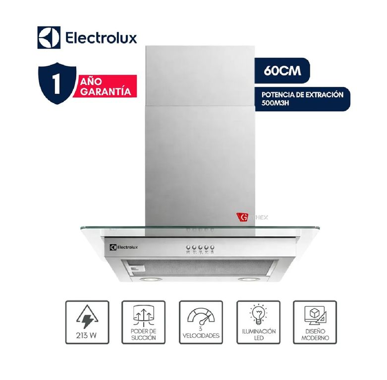 CAMPANA 60 CM EFFICIENT LUZ LED ACERO INOXIDABLE CE6VX