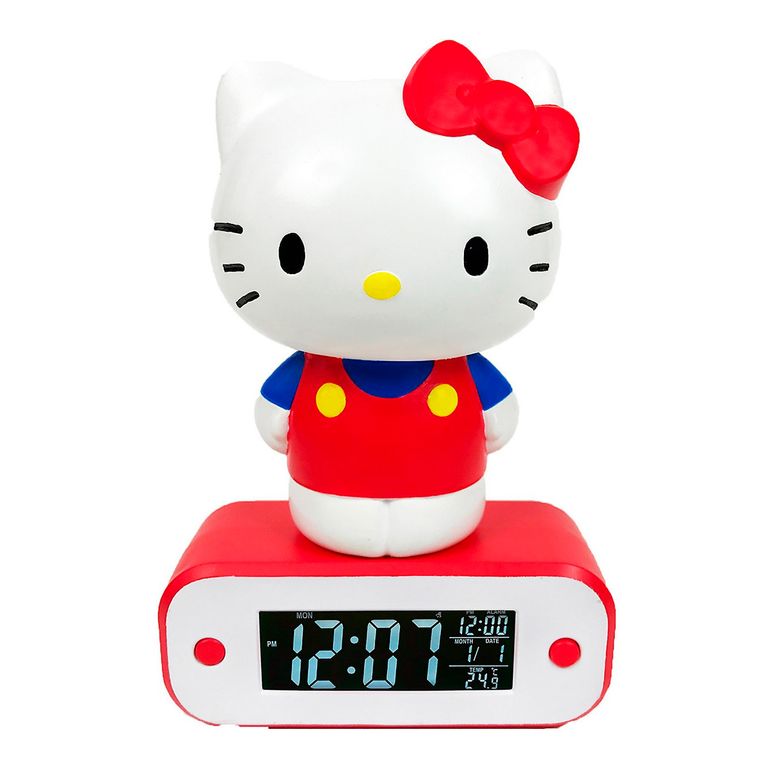 LUZ PORTATIL CON RELOJ DESPERTADOR DE HELLO KITTY