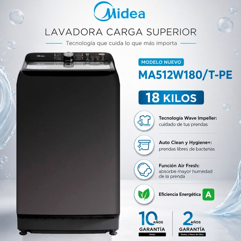 Lavadora Automatica Carga Superior 18 Kg MA512W180/T-PE Titanium