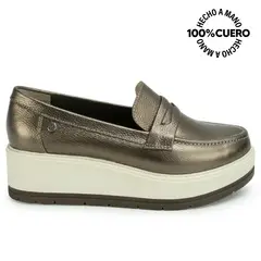 VIALE - Zapato Mocasín DENI-2617 PlataQuem Cuero