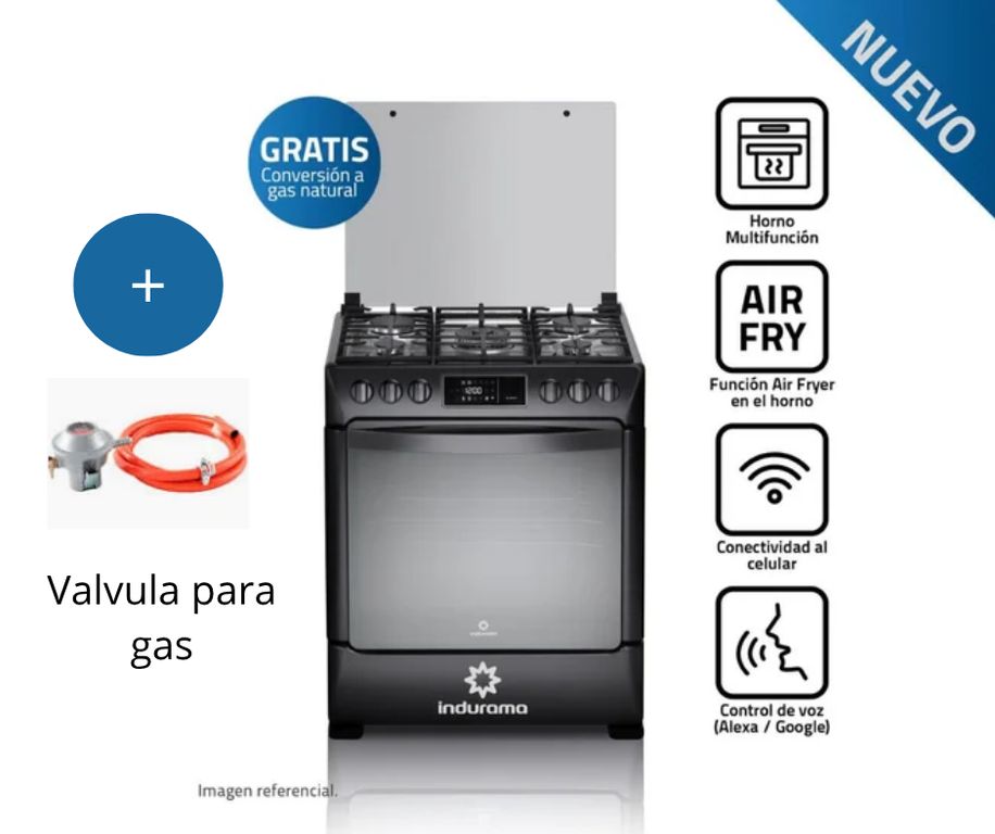 Cocina de Pie 5 Hornillas CPI-3595N Blacksteel Smart cn Valvula de gas