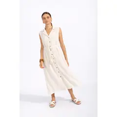 LUVARO - Vestido Camisero Textura