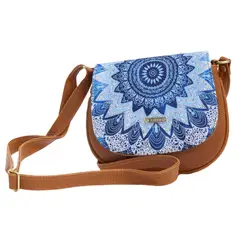CHULA TULUM - CARTERA MODELO IRIS CON ESTAMPADO MANDALA AZUL
