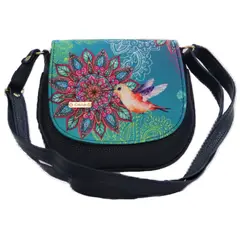 CHULA TULUM - CARTERA MODELO IRIS CON ESTAMPADO COLIBRI MANDALA ROSA
