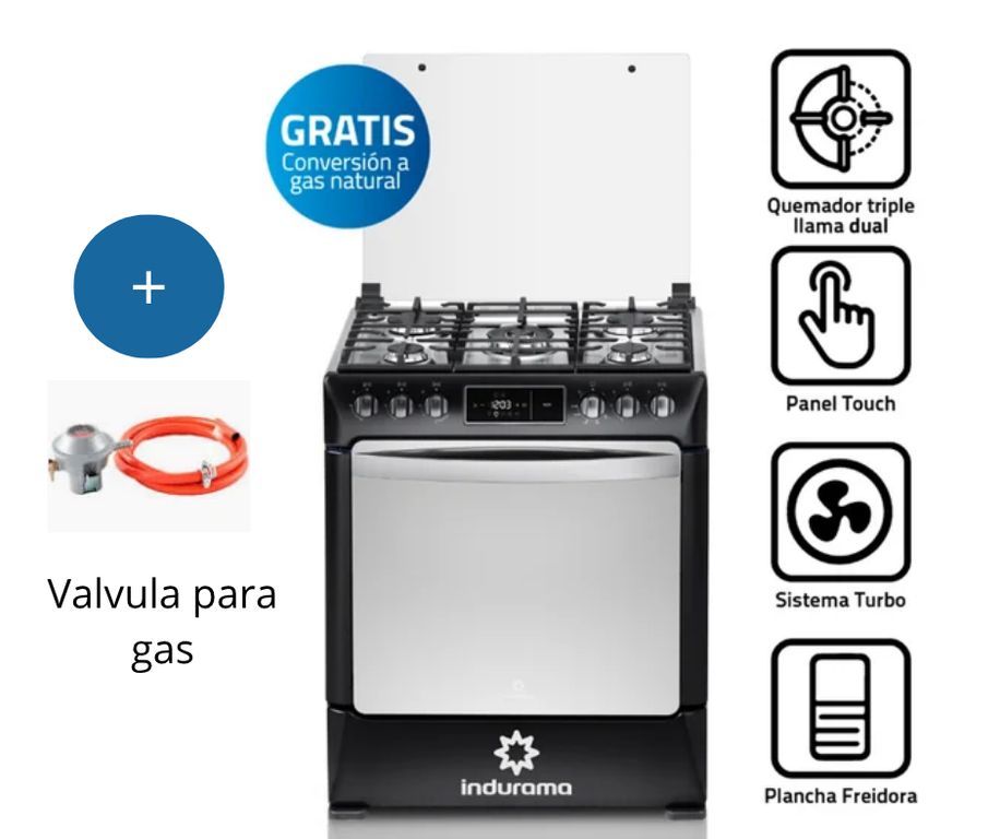 Cocina de Pie Niza Zafiro Negro 5 Hornillas GLP