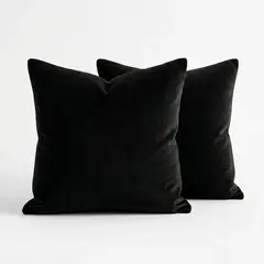 ZALMOHADAS - Set 2 Cojines Velvet Soft 40x40 Color Negro