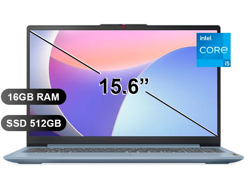 Laptop IDEAPAD SLIM3 15IAH8, I5-12450H, 16GB RAM, 512GB SSD, 15.6 TOUCH, SIN WINDOWS 83ER00NKLM
