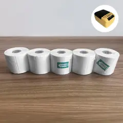 KALIPEL - Pack 5 Rollos 530 Etiquetas Térmicas Adhesivas 40x20mm Calidad Premium