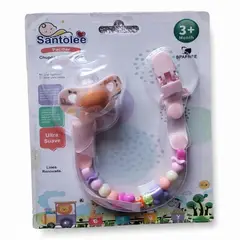 SANTOLEE - Chupón Entretenedor Para Bebé con sujetador Rosado