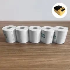 KALIPEL - Pack 5 Rollos 420 Etiquetas Térmicas Adhesivas 50x25mm Calidad Premium