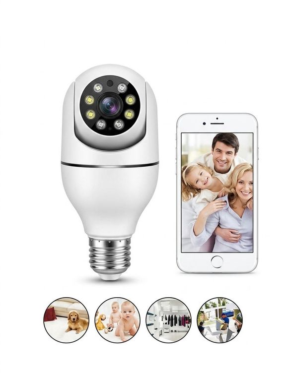 Foco Cámara Espía 360 Wifi Vigilancia NIGHT VISION