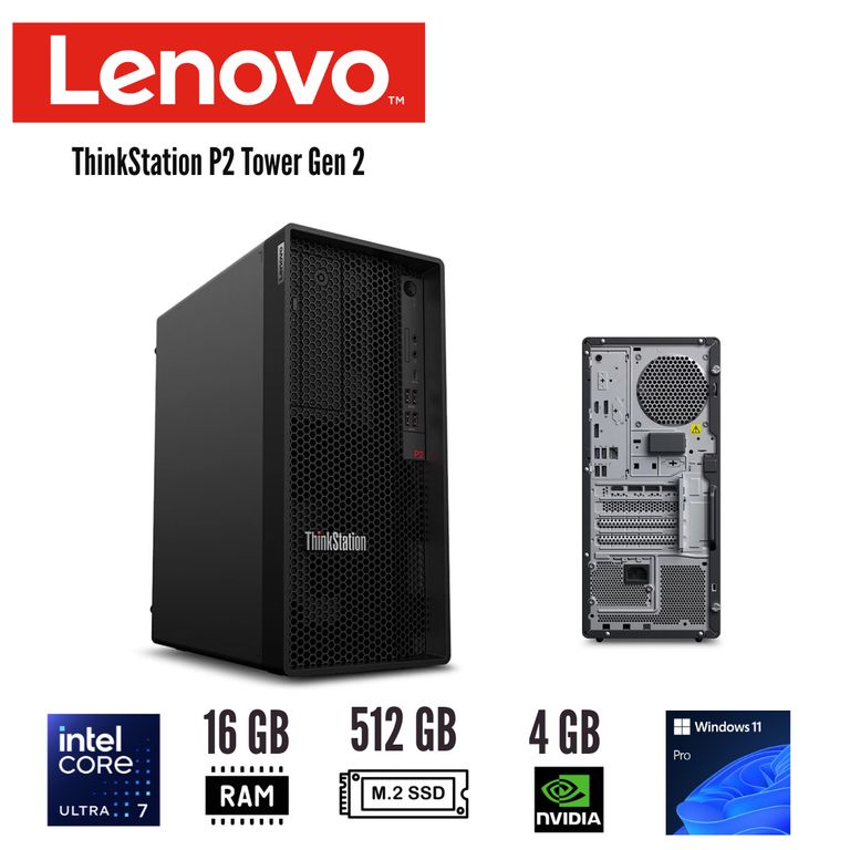 DESKTOP ThinkStation P2 Gen 2 Core Ultra 7 265K 16GB DDR5 512GB SSD RTX A400 4GB Win 11