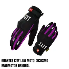 GENERICO - GUANTES CITY LILA PARA MOTO IMPERMEABLE ORIGINAL