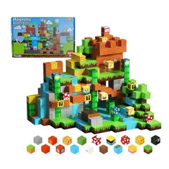 GENERICO - Bloques Magnéticos 150 Pzs Mundo Pixelado Compatible con Minecraft y Mario Bross