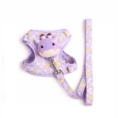 GENERICO - Pechera arnés con aplicación jirafa para perros y gatos pequeños talla M color Lila